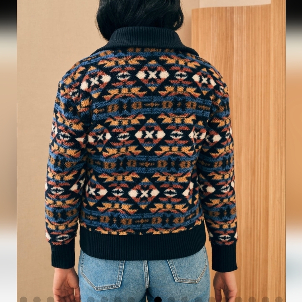 Faherty-Thunder Voice Eagle High Pile Fleece Jacket-Size XS - Picture 3 of 16